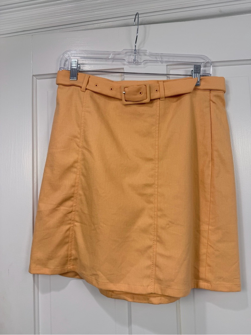 LOFT Peach Belted A-Line Skirt